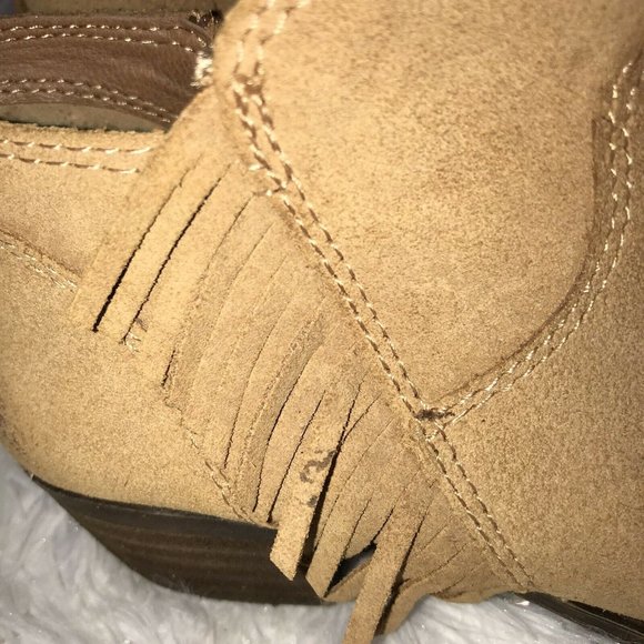 Lucky Brand Bootie Honey Brown Fringe Suede 5.5 - Picture 5 of 11